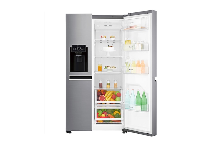 LG Inverter Linear Compressor™ GSL760PZXV American style Fridge Freezer, 601L, Shiny Steel- F, GSL760PZXV